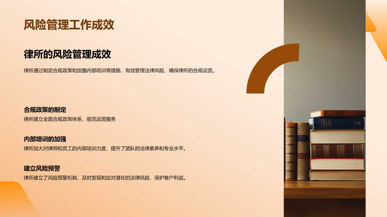 橙色商务现代法律行业年终总结PPT模板