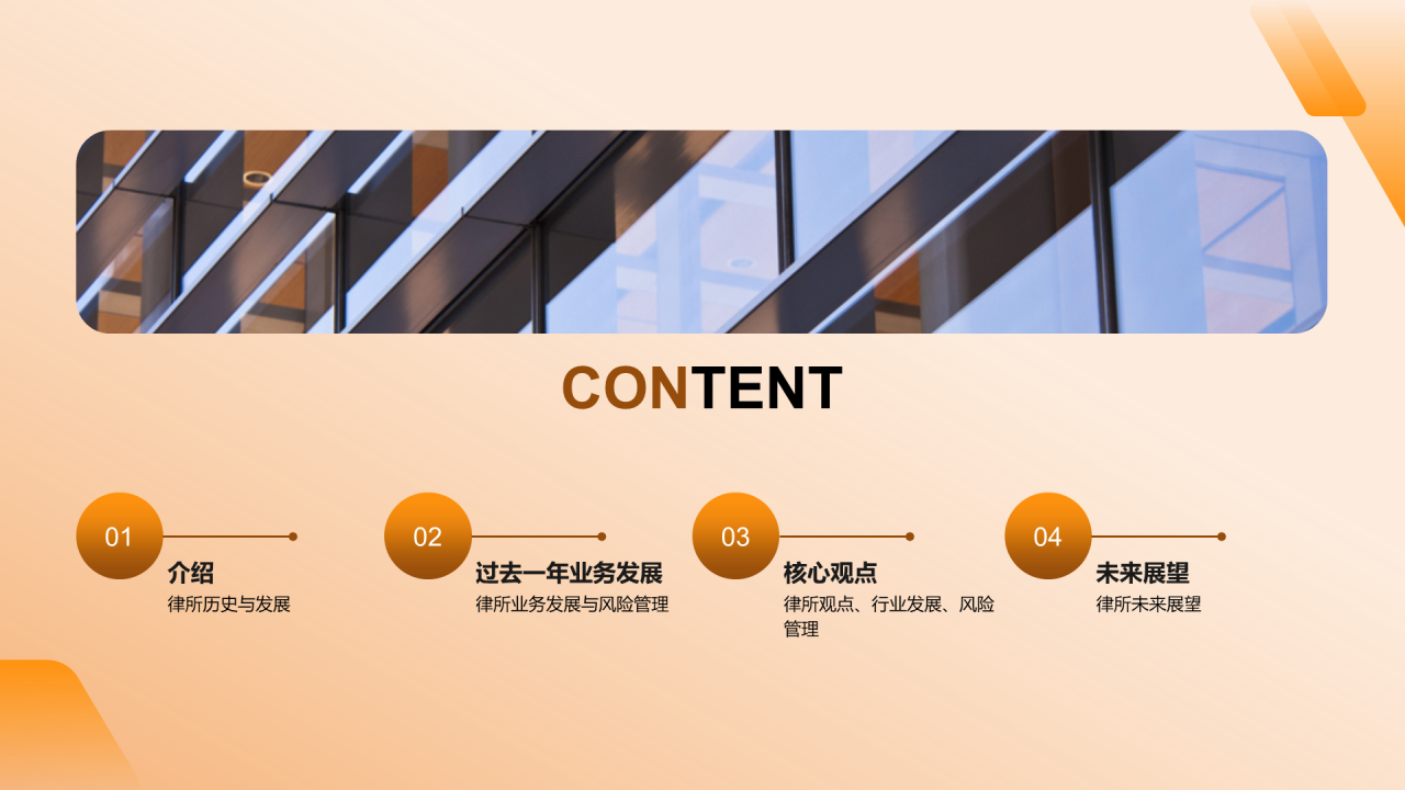 橙色商务现代法律行业年终总结PPT模板