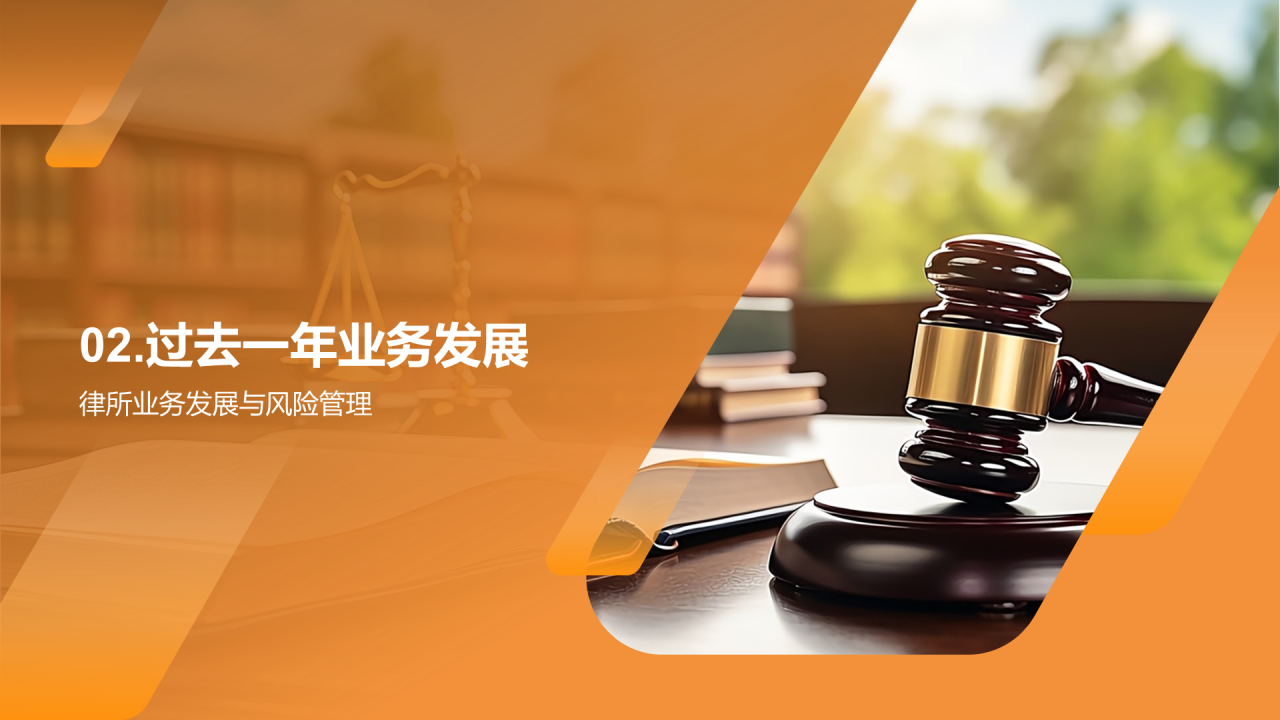 橙色商务现代法律行业年终总结PPT模板