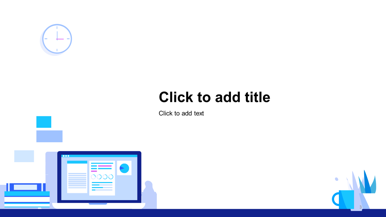 蓝色插画互联网服务工作总结PPT主题