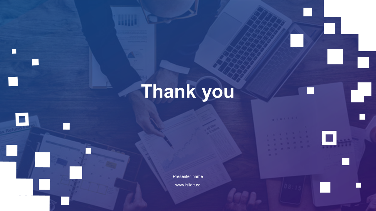 蓝色渐变商务工作总结汇报通用PPT模板