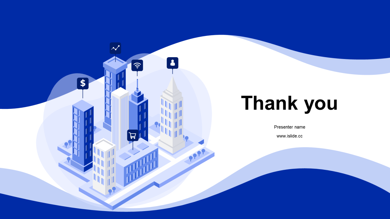 蓝色插画公司技术岗位竞聘述职PPT模板下载