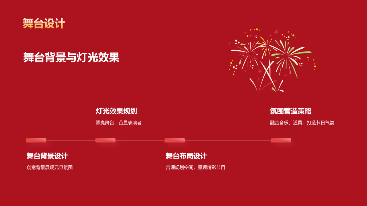 红色插画元旦联欢晚会活动PPT模板