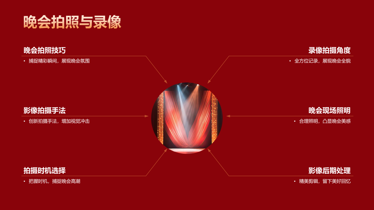 红色简约新春元旦晚会PPT模板