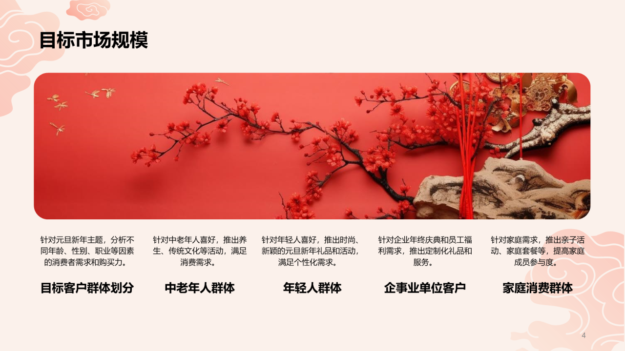 红色插画元旦新年主题推广PPT模板