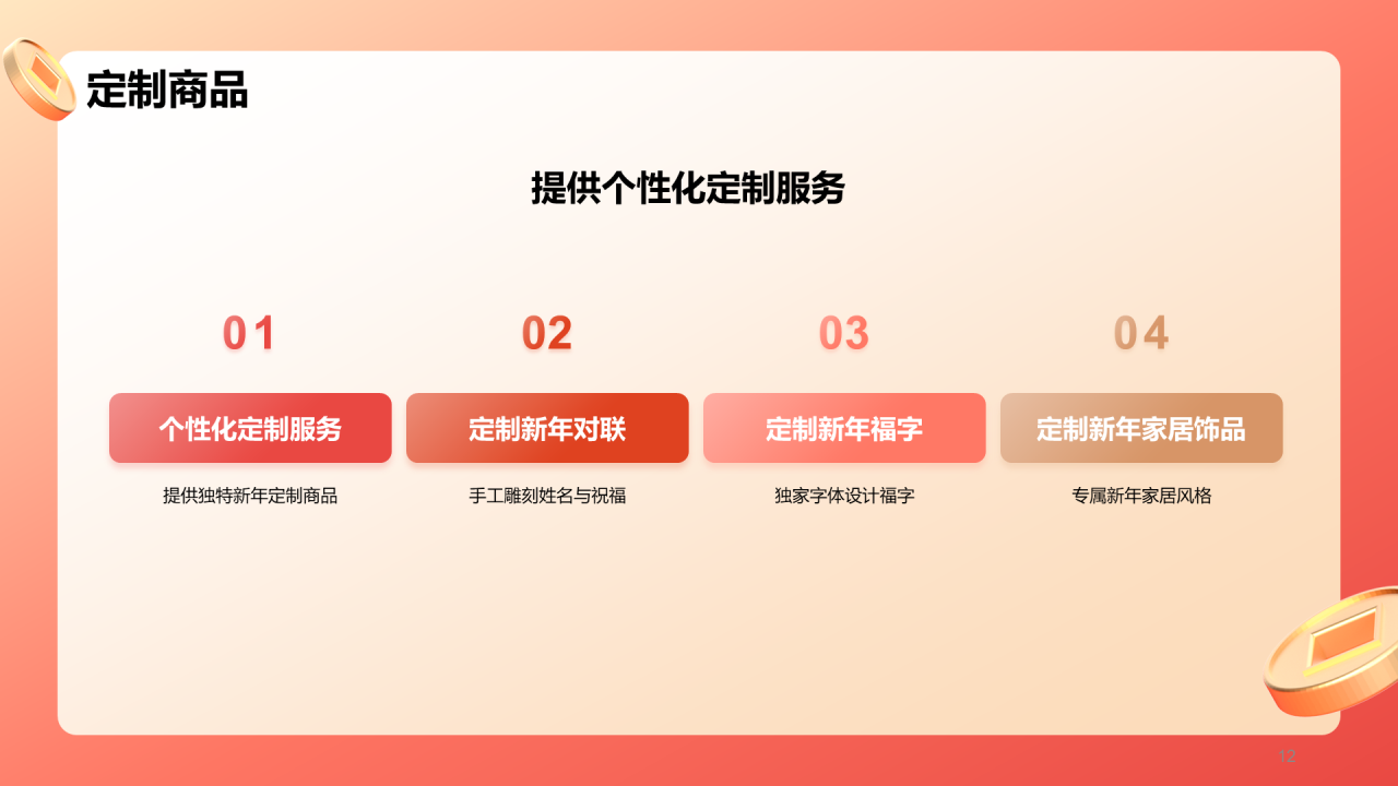 红色创意3D新年促销计划PPT模板