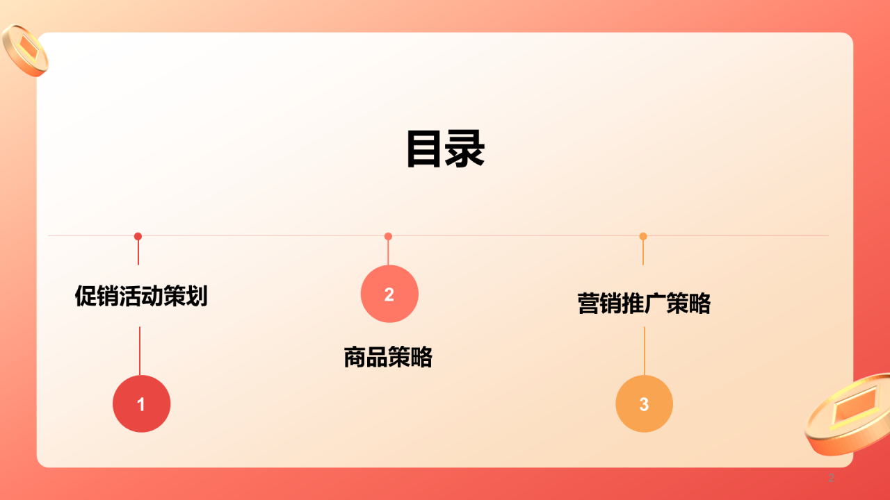 红色创意3D新年促销计划PPT模板