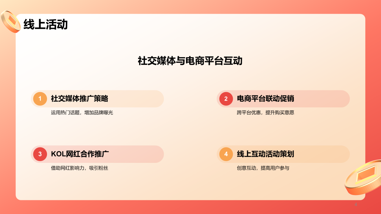 红色创意3D新年促销计划PPT模板