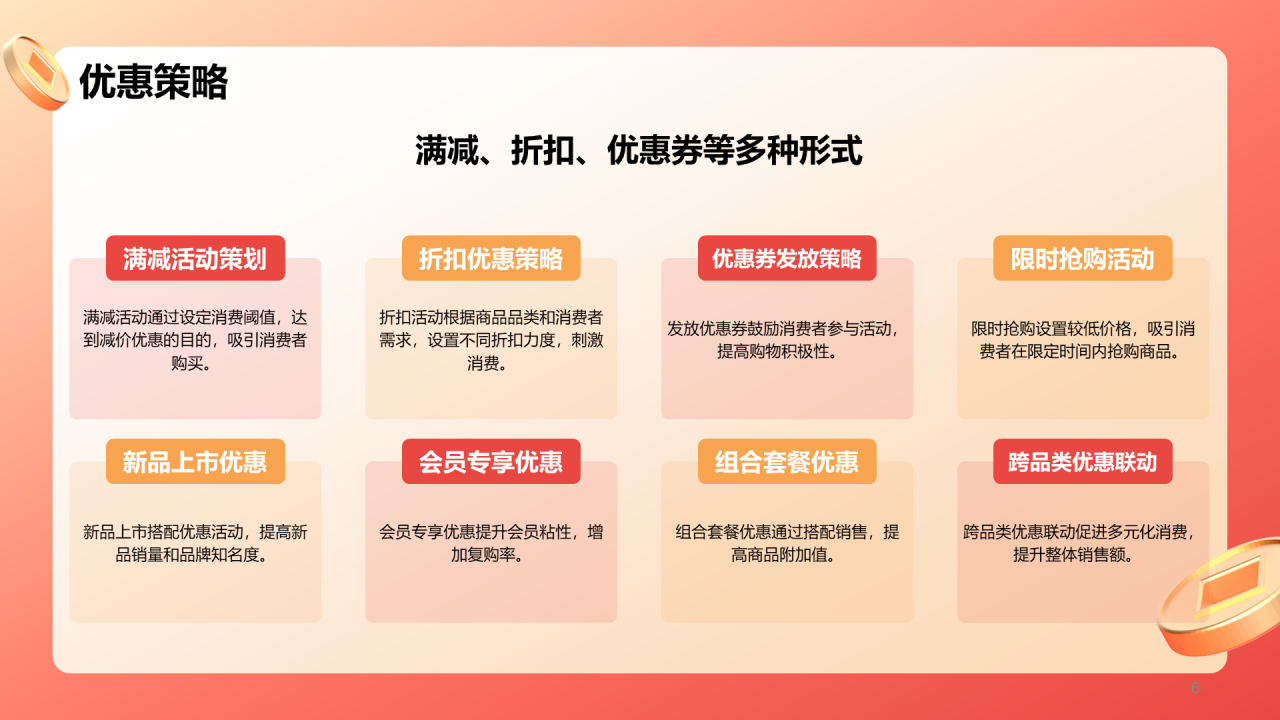 红色创意3D新年促销计划PPT模板
