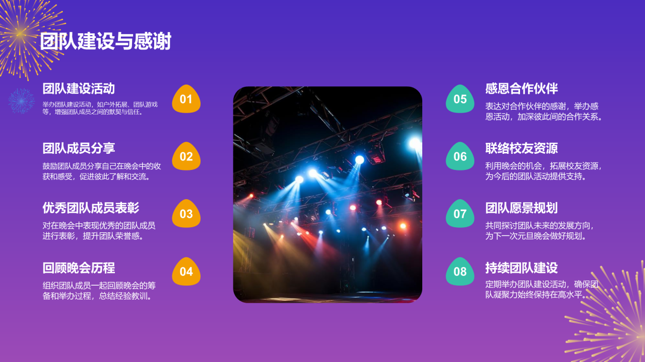 紫色3d 创意学生元旦晚会PPT模板