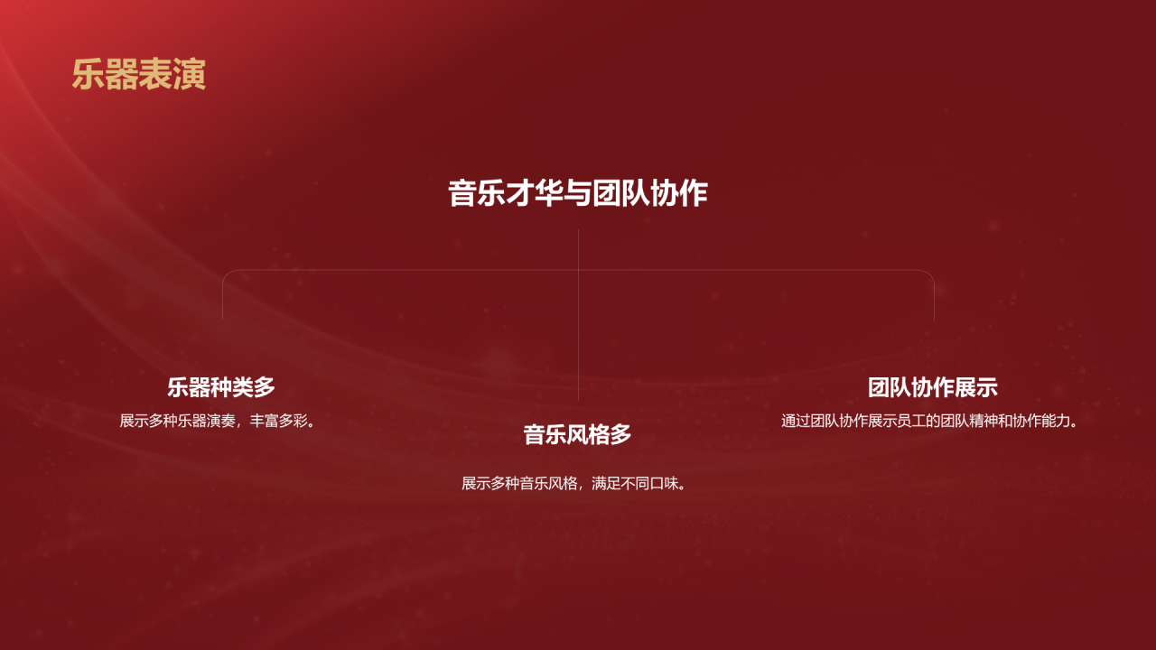 红色奢华时尚企业年会节目介绍PPT
