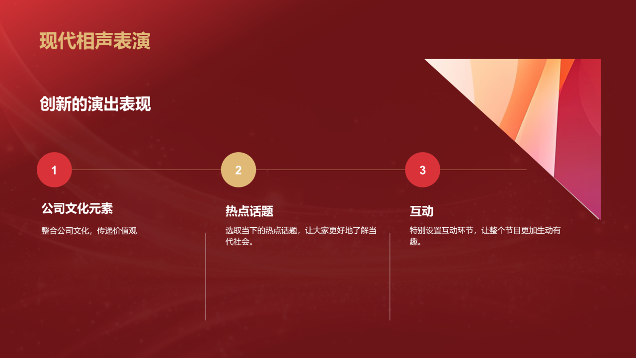 红色奢华时尚企业年会节目介绍PPT