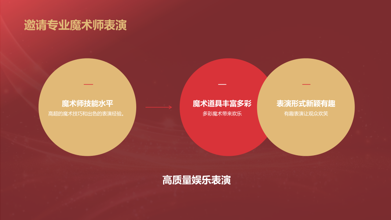红色奢华时尚企业年会节目介绍PPT