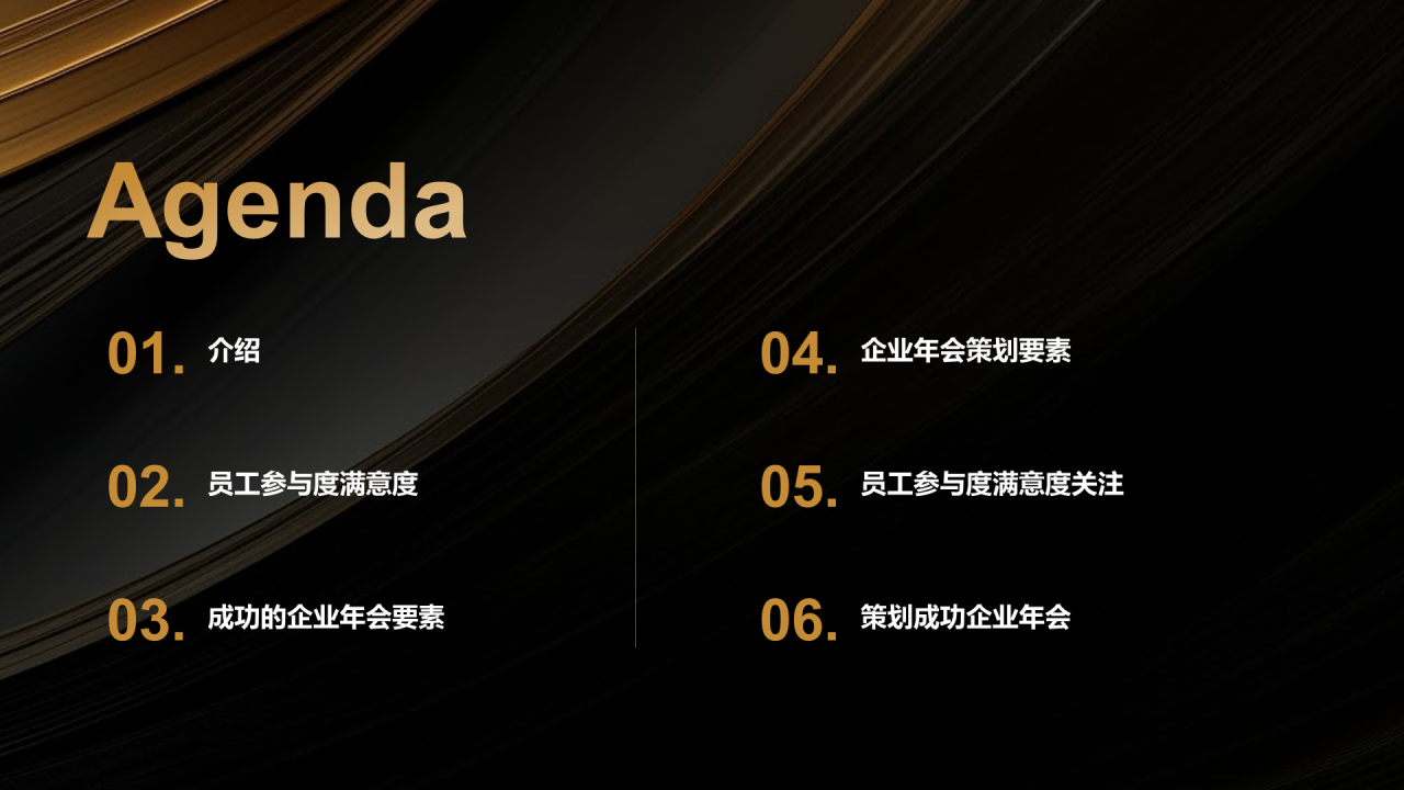 黑金奢华时尚企业年会策划PPT