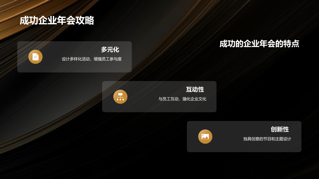 黑金奢华时尚企业年会策划PPT
