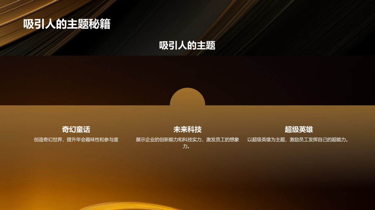 黑金奢华时尚企业年会策划PPT