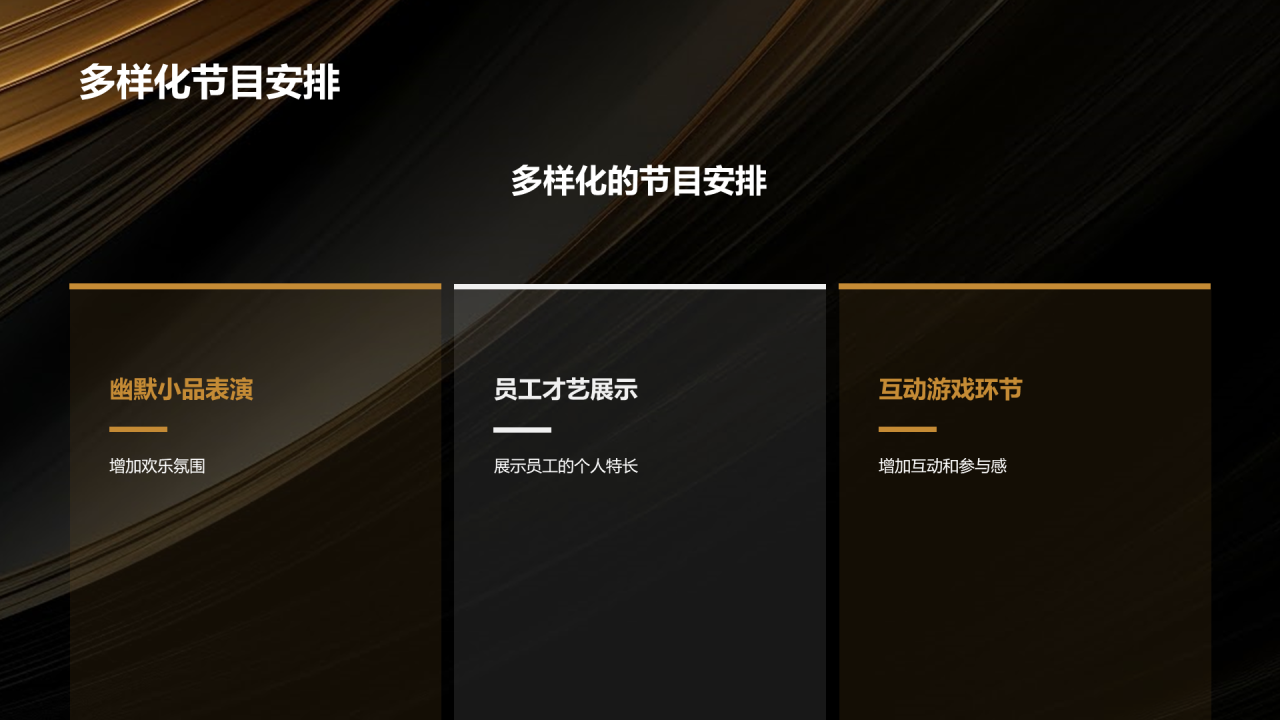 黑金奢华时尚企业年会策划PPT