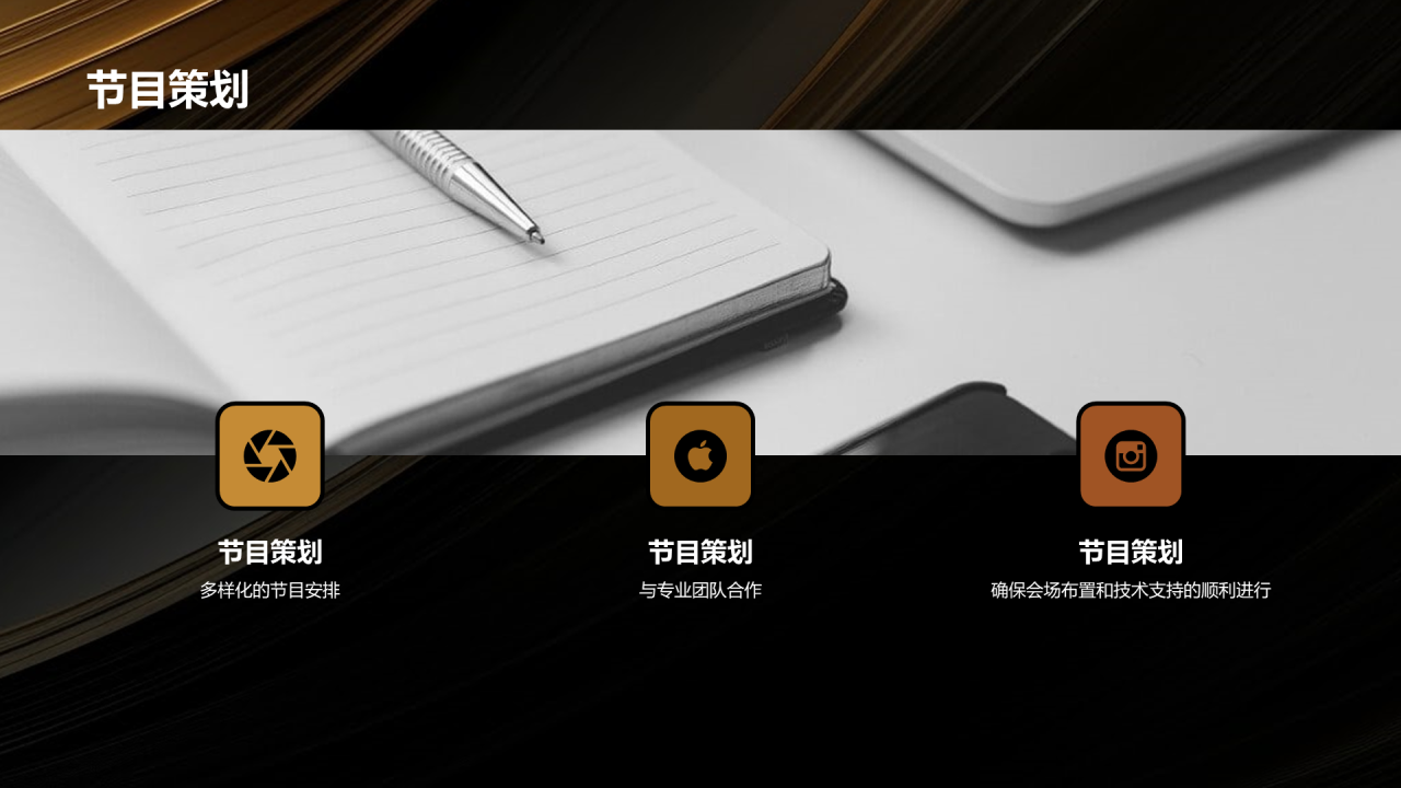 黑金奢华时尚企业年会策划PPT