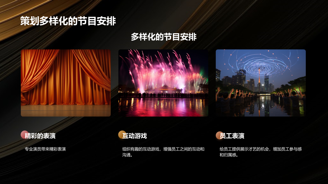 黑金奢华时尚企业年会策划PPT