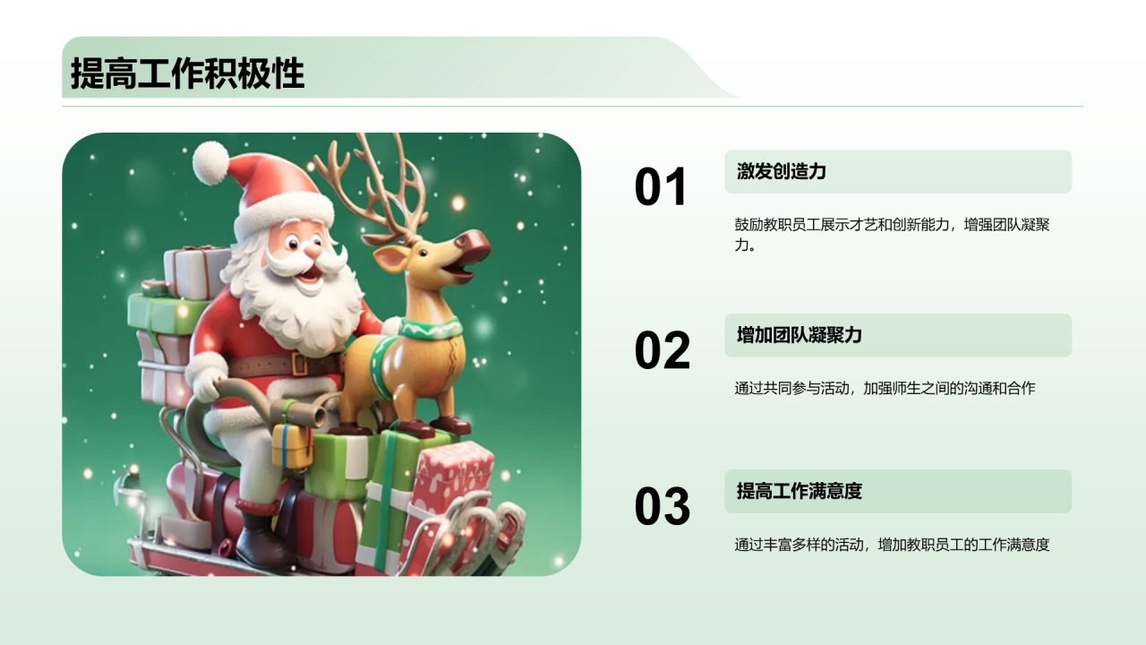 绿色3d圣诞节活动策划PPT模板
