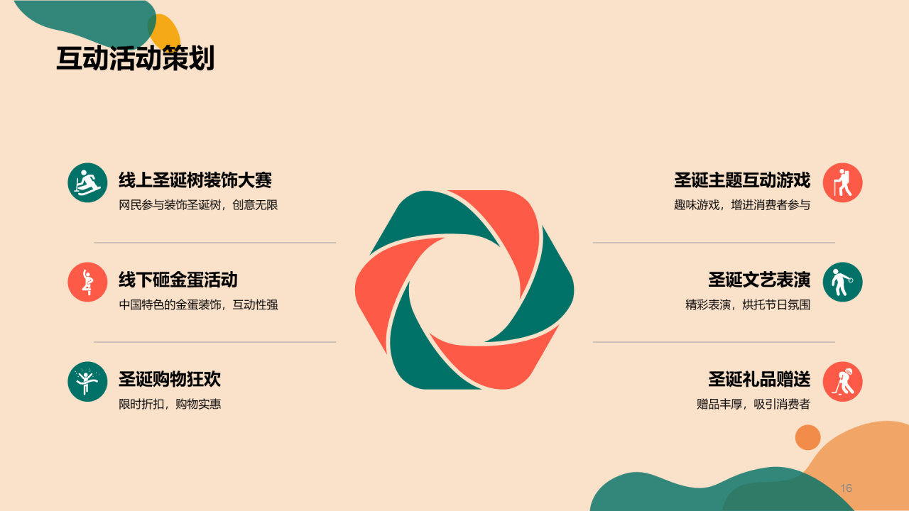 橙色插画圣诞节促销计划PPT模板
