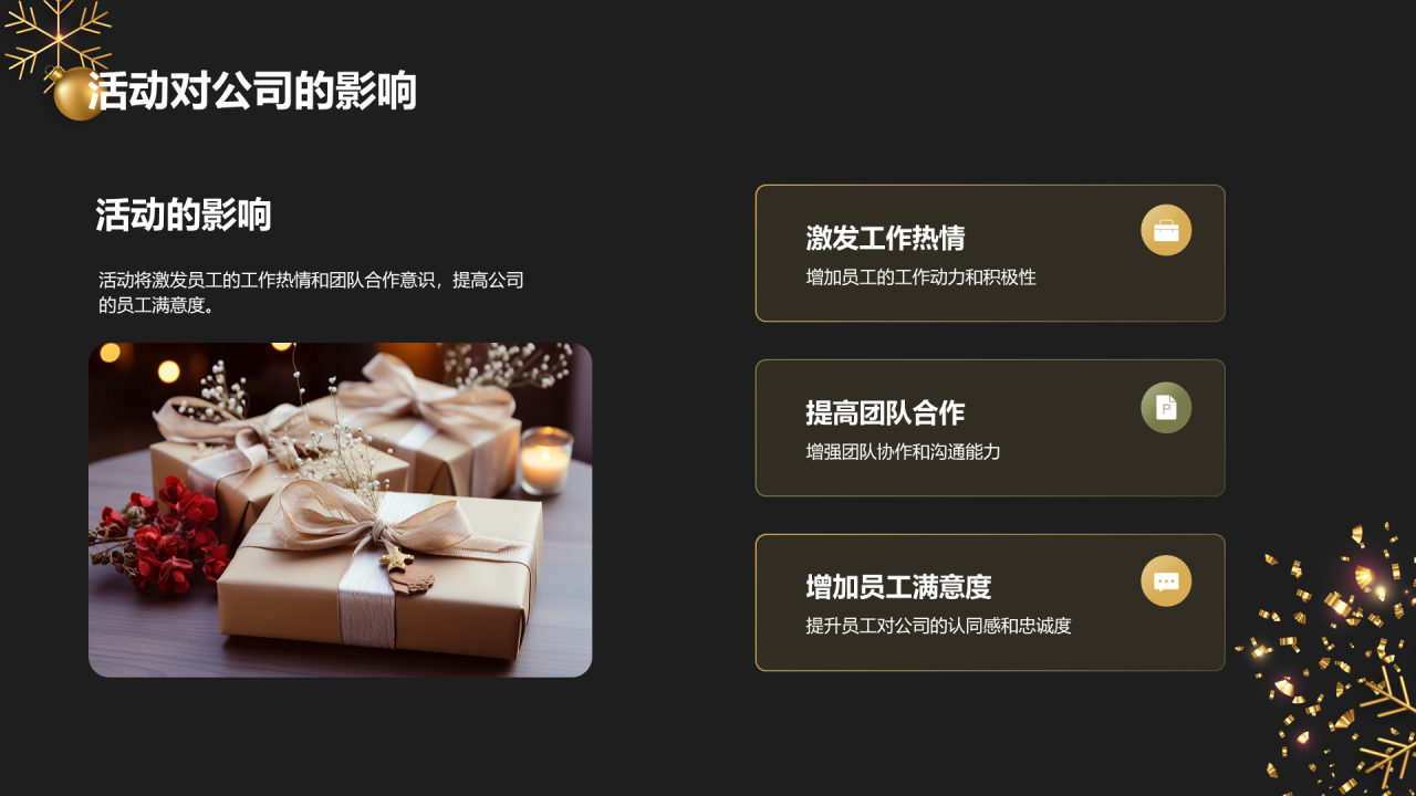 黑金奢华圣诞主题活动推广策划PPT模板