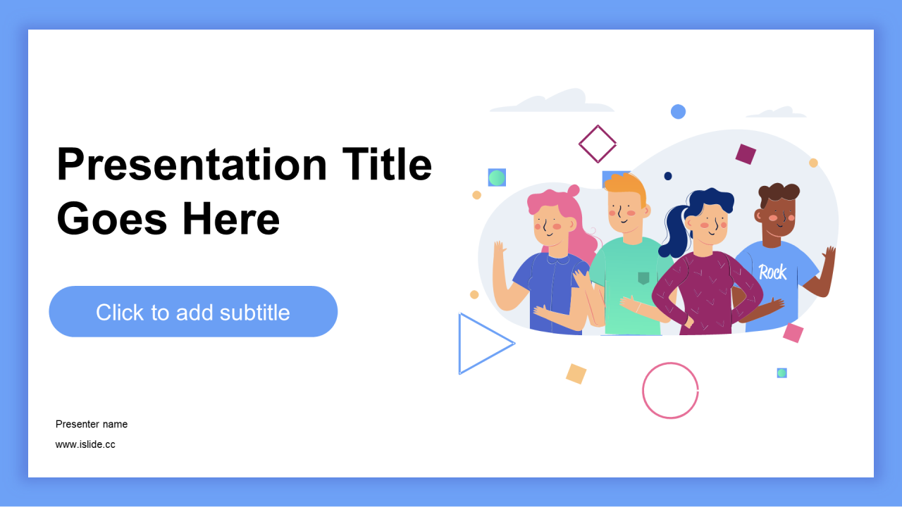 人物插画工作总结PPT主题