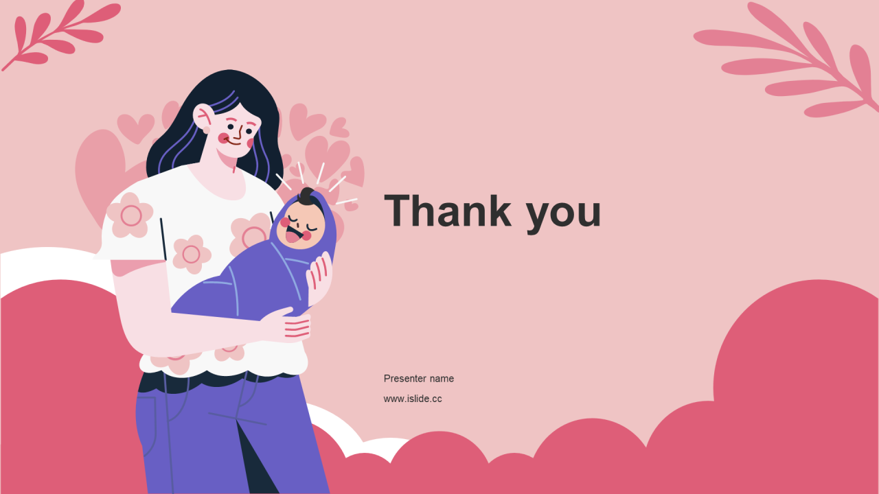 粉色插画母婴培训课件PPT主题