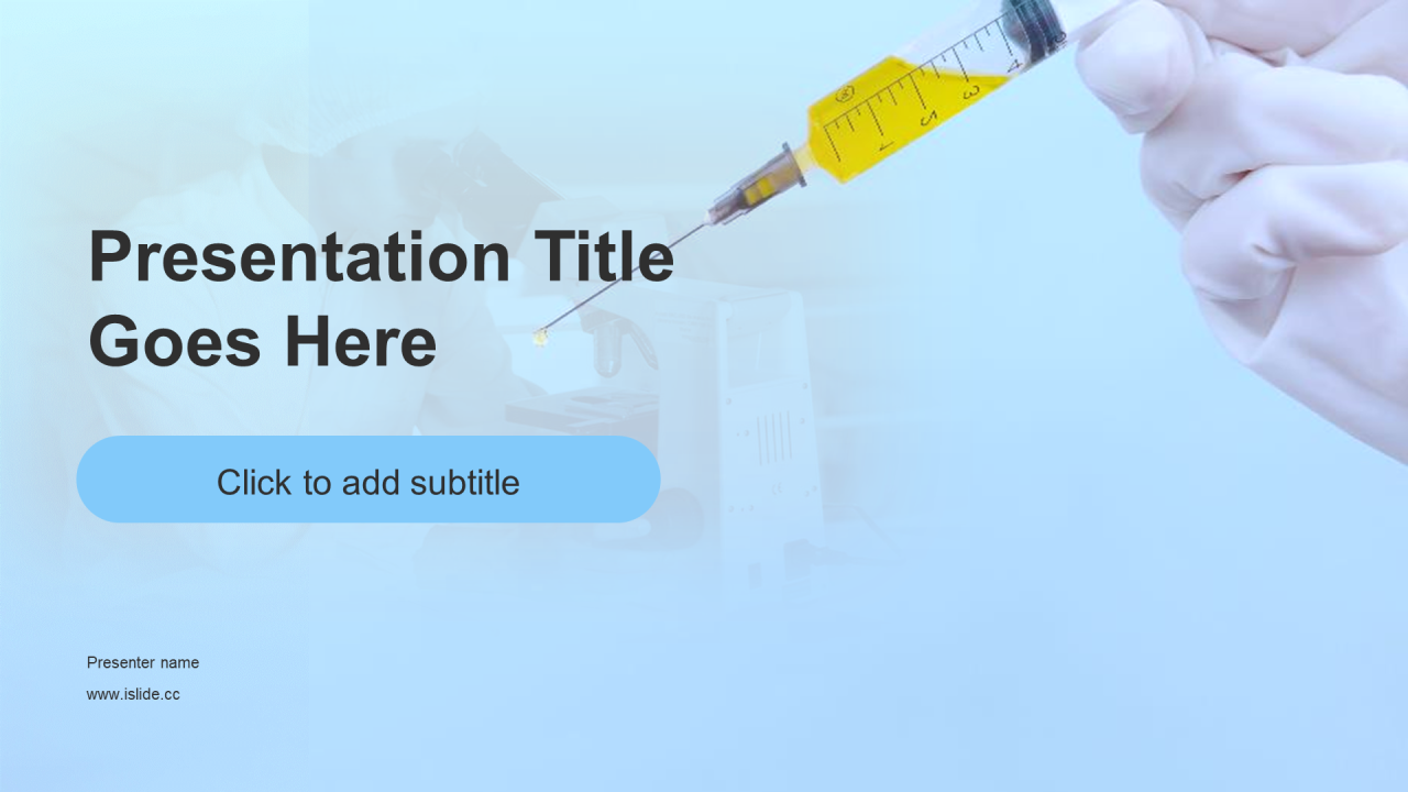 蓝色简约创意医疗健康研究报告PPT主题