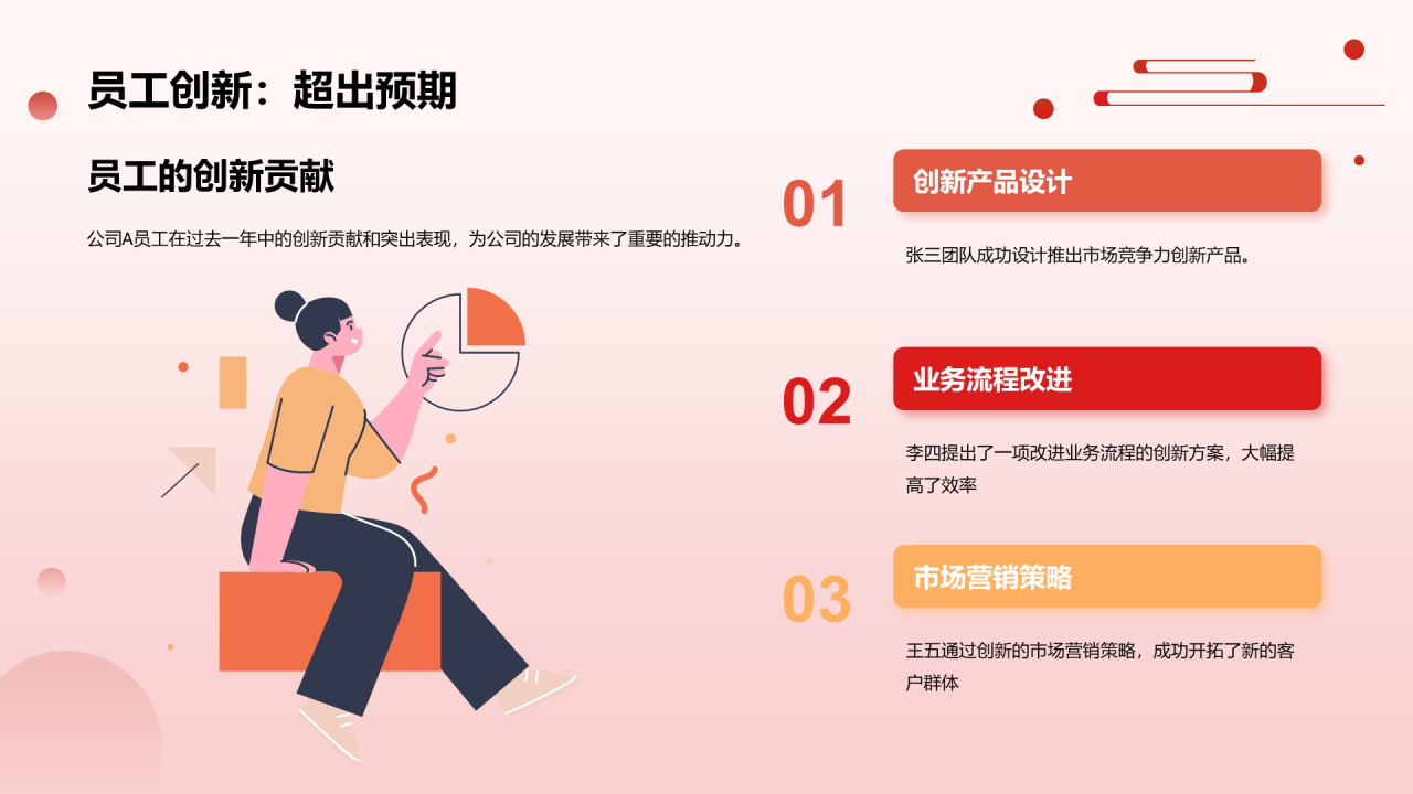 红色扁平人力资源年会庆典PPT模板