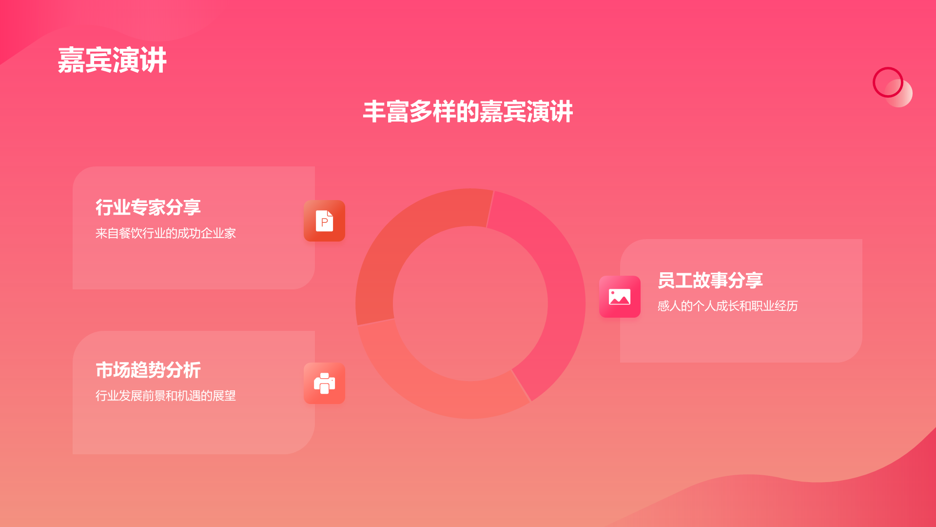 红色简约扁平年会创新PPT模板