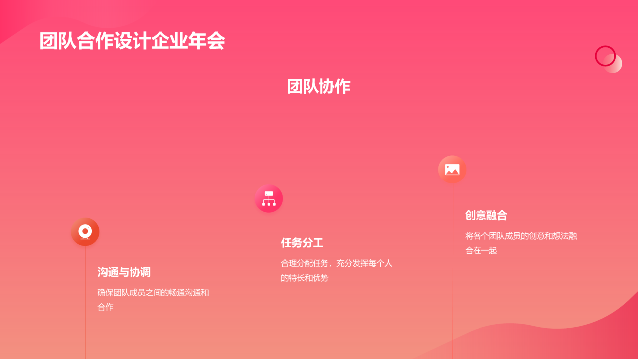 红色简约扁平年会创新PPT模板