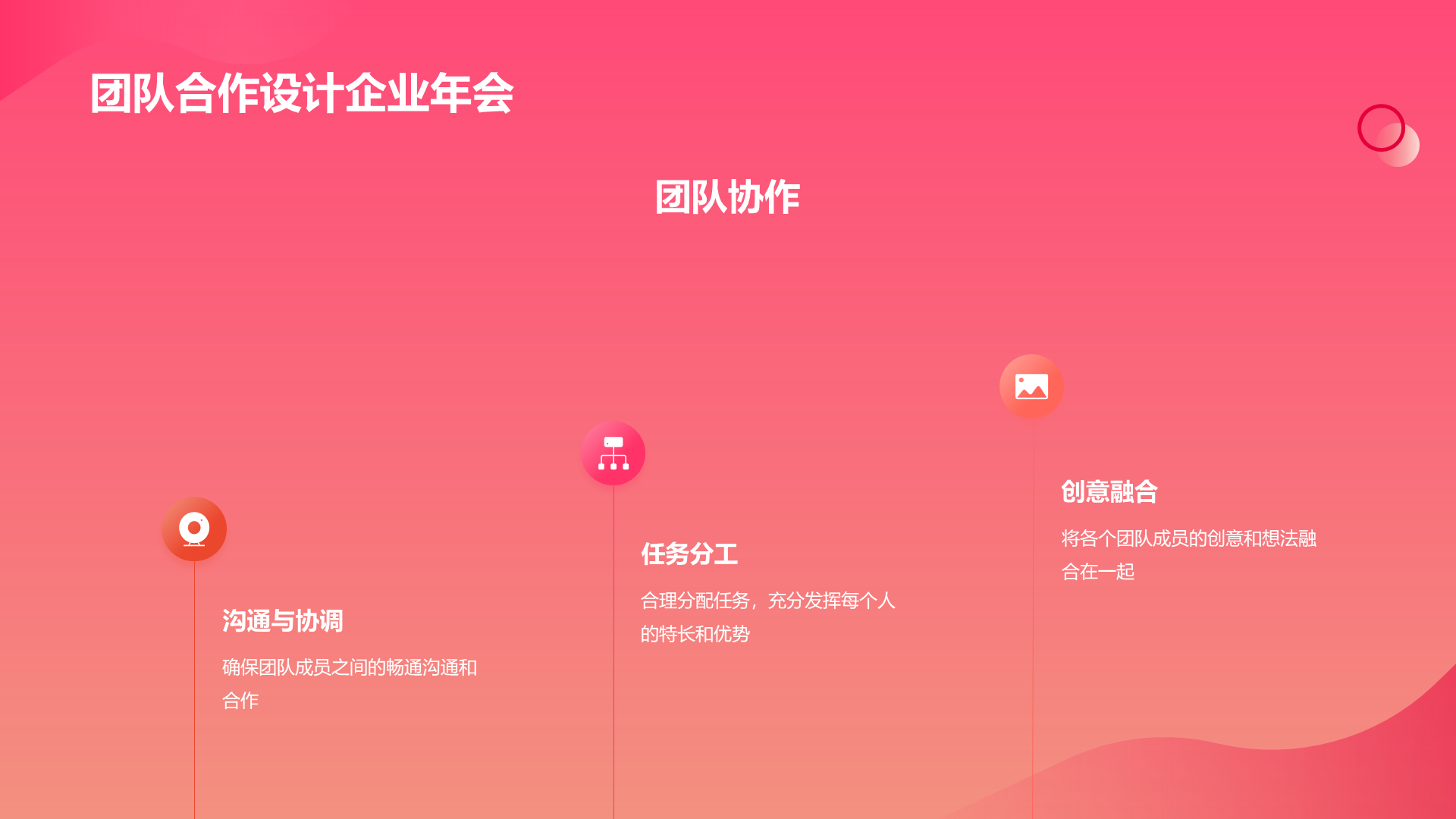 红色简约扁平年会创新PPT模板