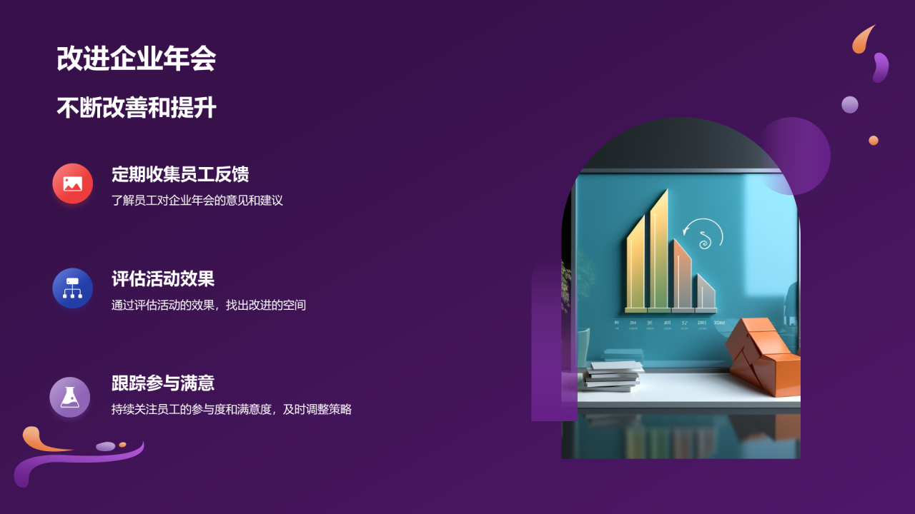 紫色创意企业创新年会PPT模板