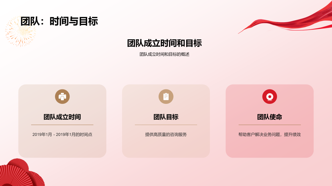 红色奢华企业团队年会总结PPT模板