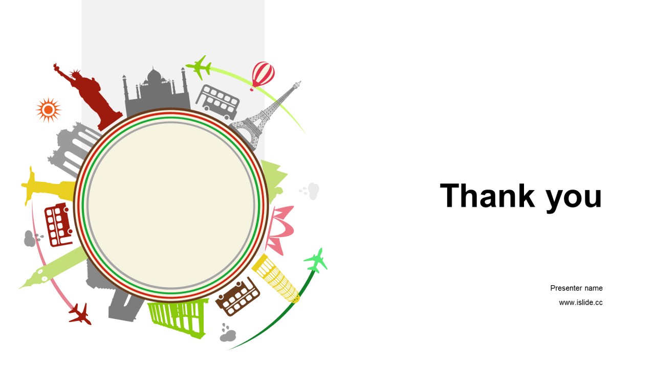 多色插画旅游旅行竞聘述职PPT主题