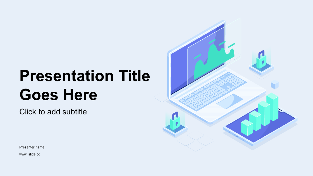 蓝色创意金融保险银行研究报告PPT主题