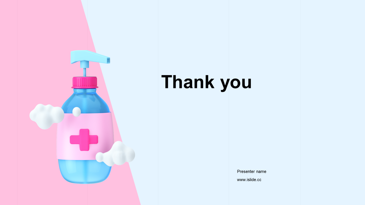 红蓝色创意炫酷3D医疗市场营销PPT主题