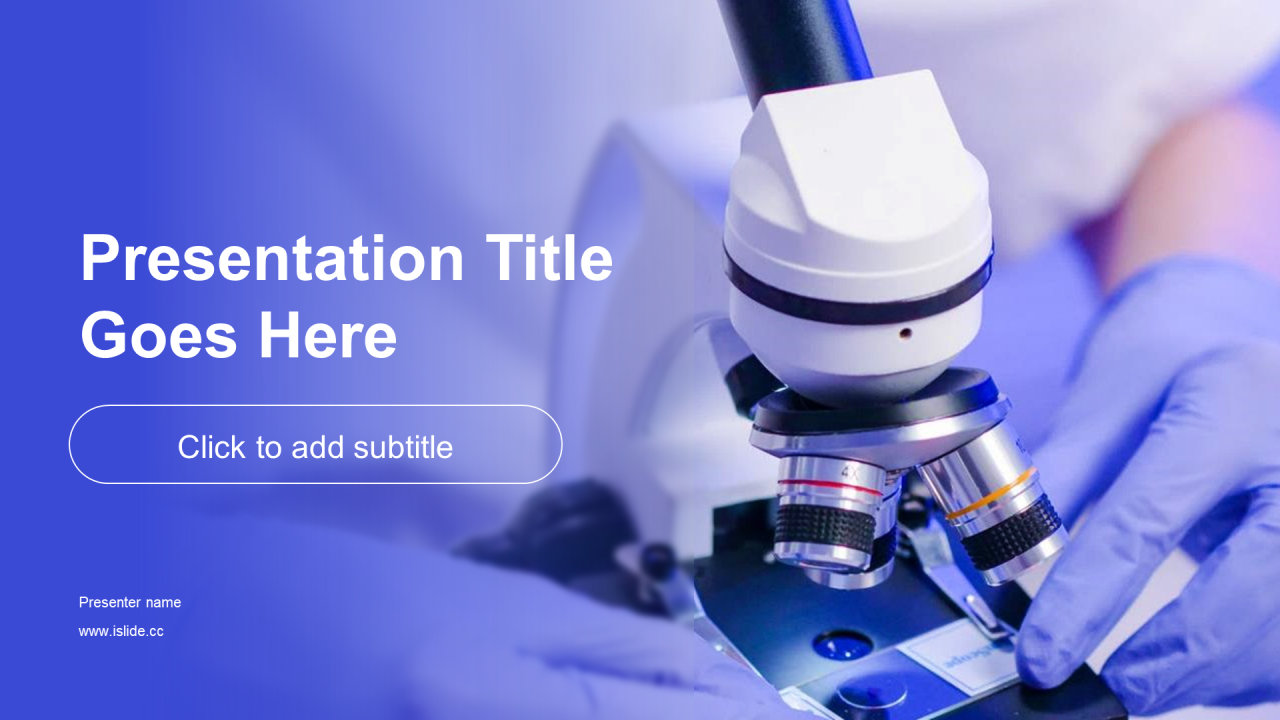 紫色医疗生物研究报告PPT主题
