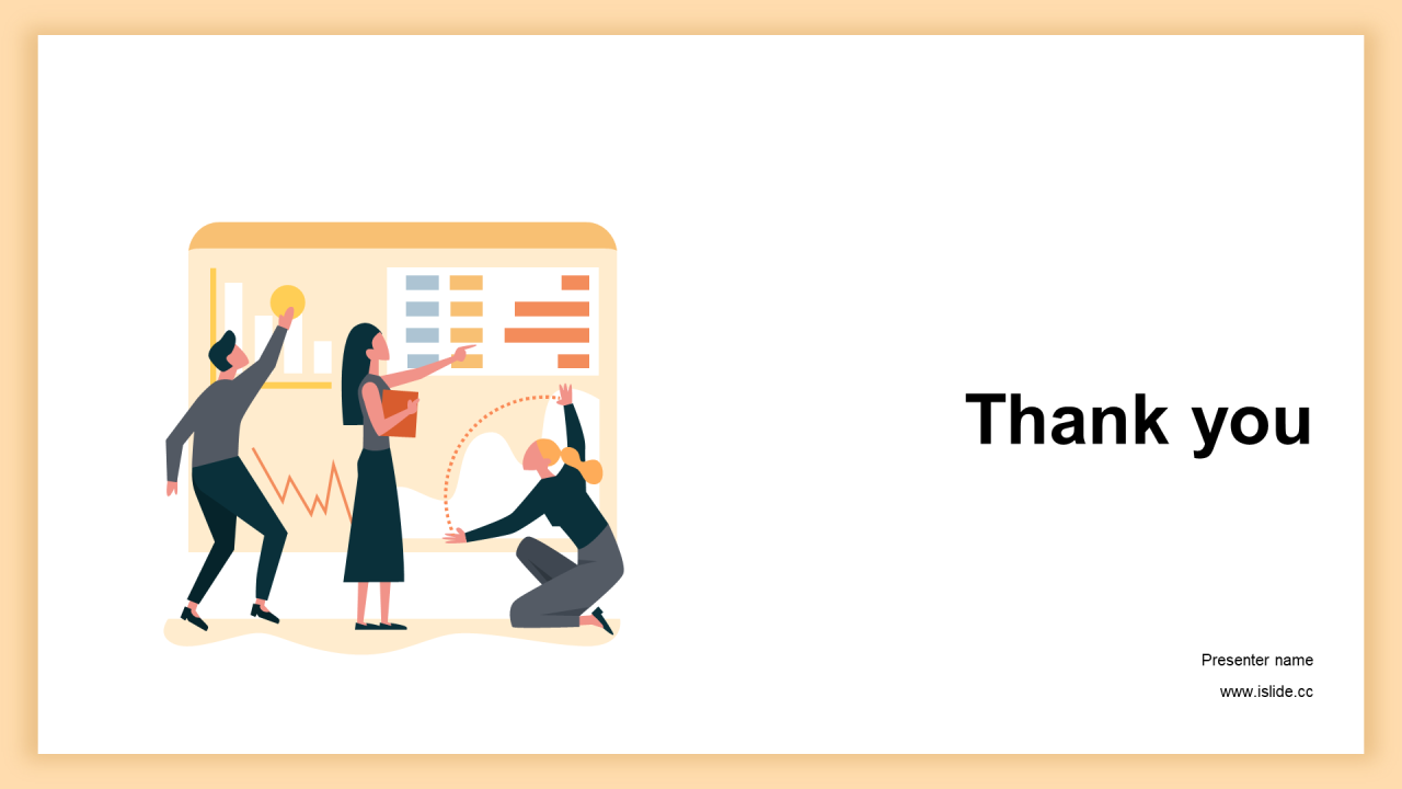 橙色插画工作总结PPT主题