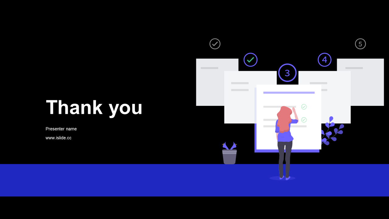 蓝色插画风格年末公司岗位工作报告PPT下载