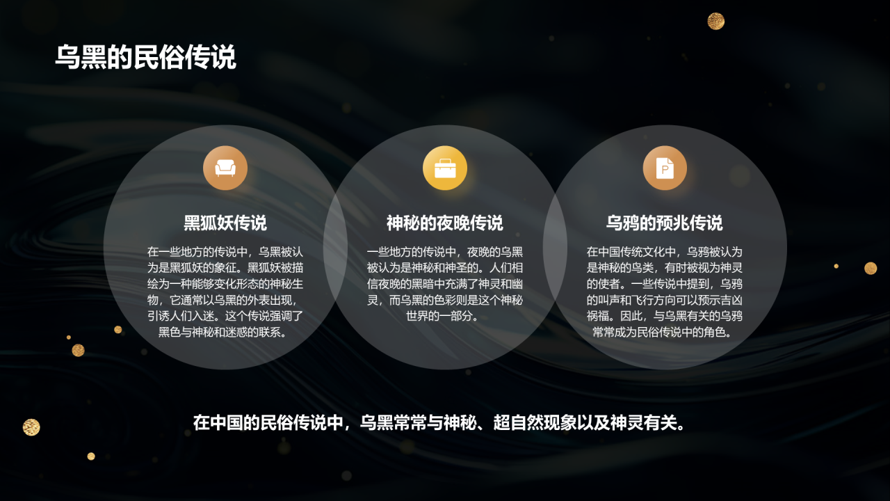 黑色简约中国传统配色乌黑介绍PPT模板