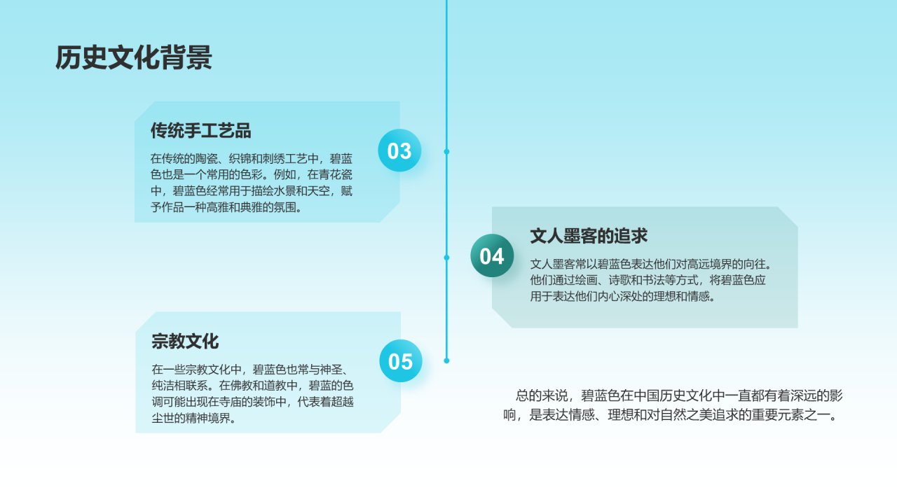 蓝色水墨中国传统配色碧蓝介绍PPT模板