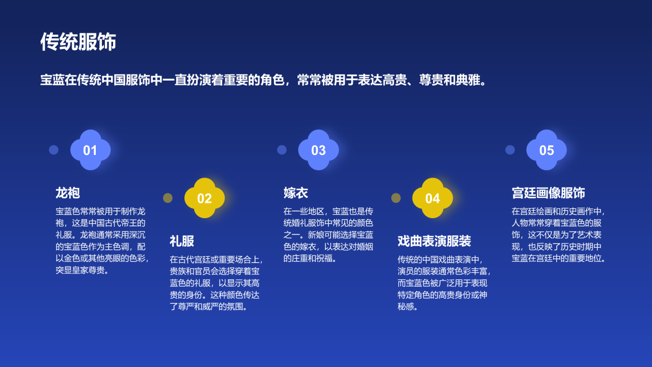 蓝色国风复古中国传统配色宝蓝介绍PPT模板