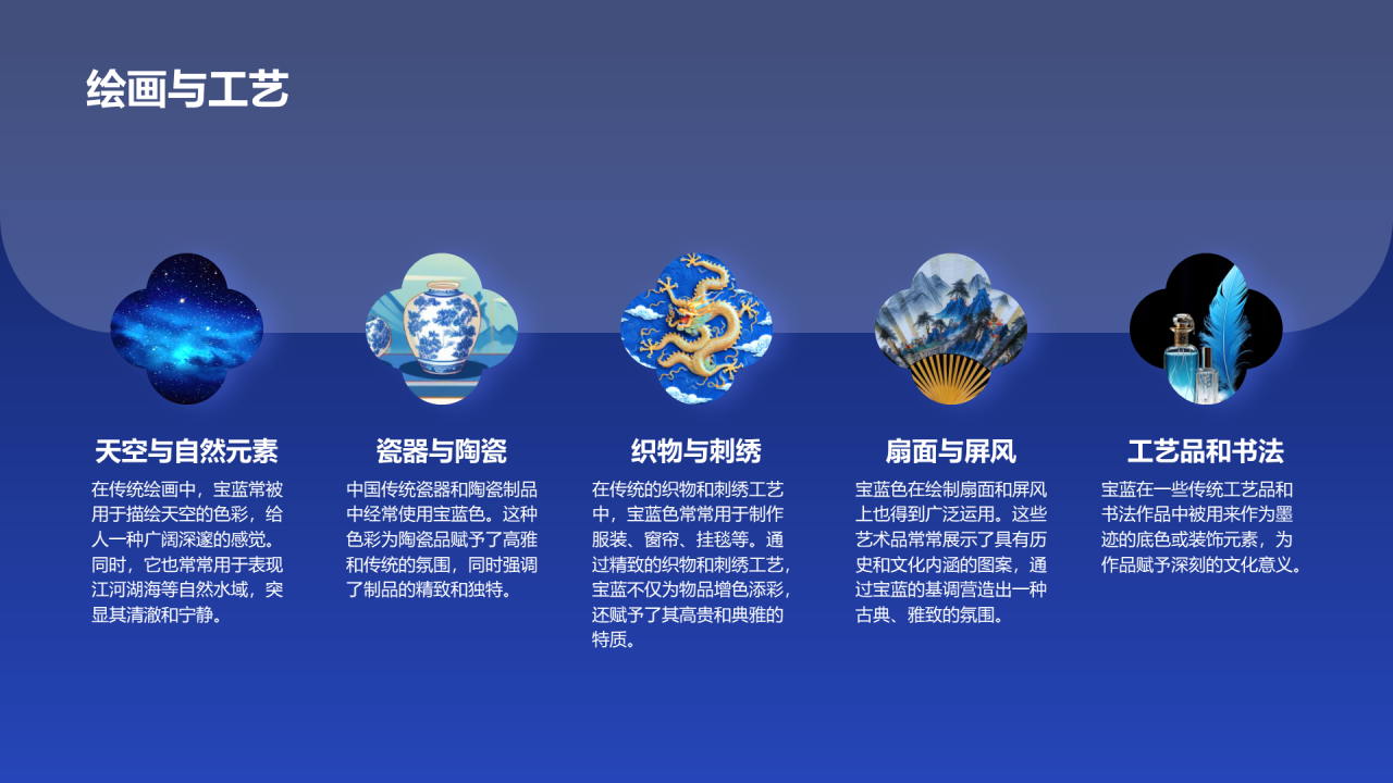 蓝色国风复古中国传统配色宝蓝介绍PPT模板