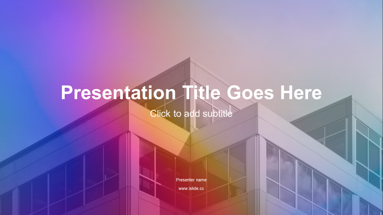 多色商务地产工作总结PPT主题