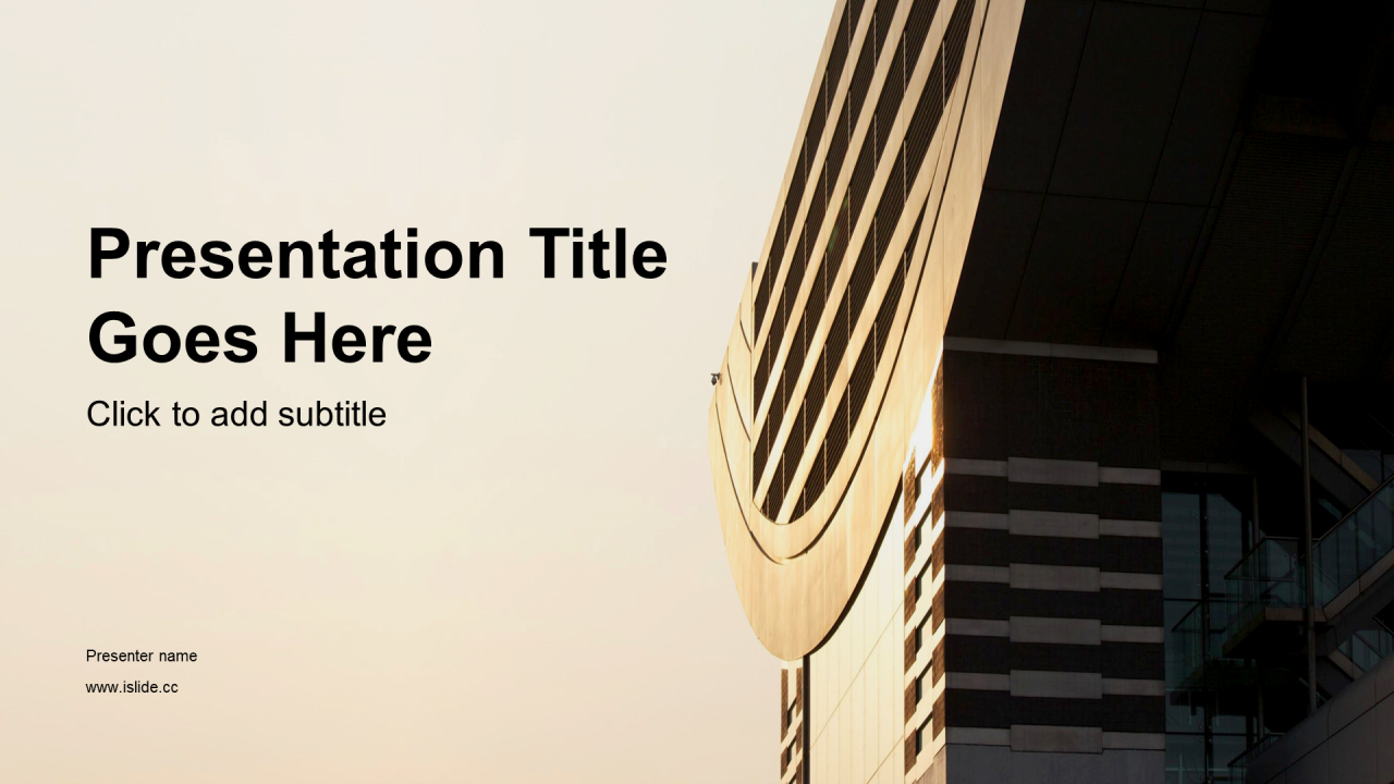 黑色商务金融建筑行业工作总结PPT主题