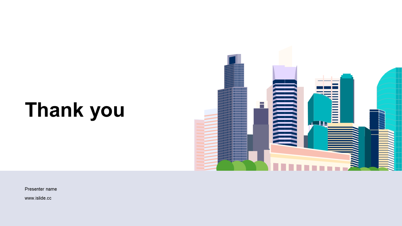 多色插画工作总结PPT主题