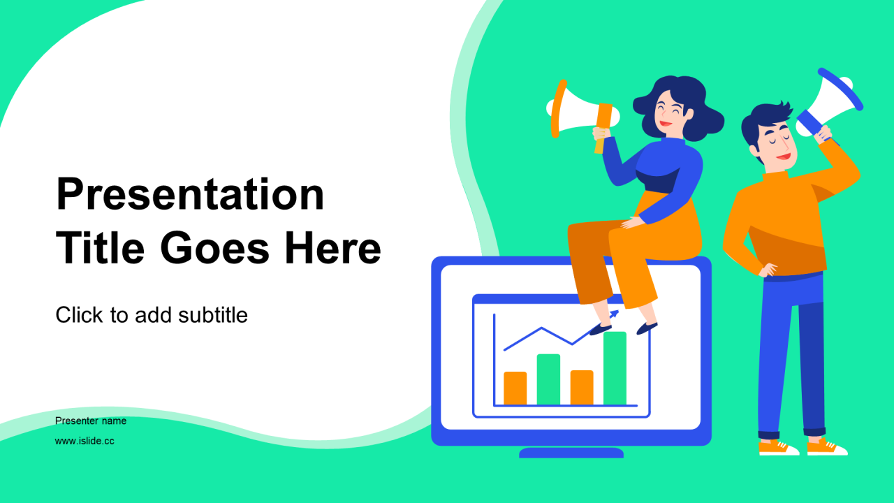 绿色插画工作总结PPT主题