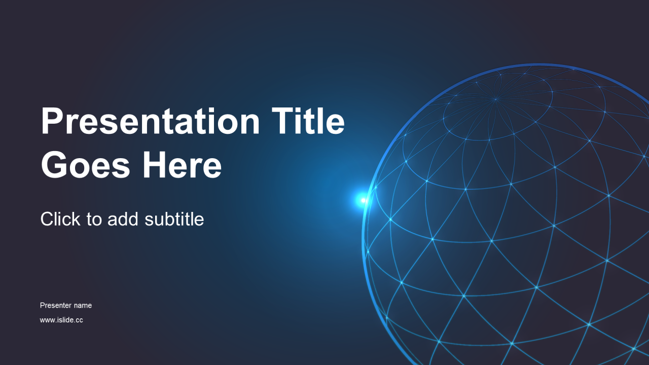 蓝色科技智能工作总结商业计划书PPT主题